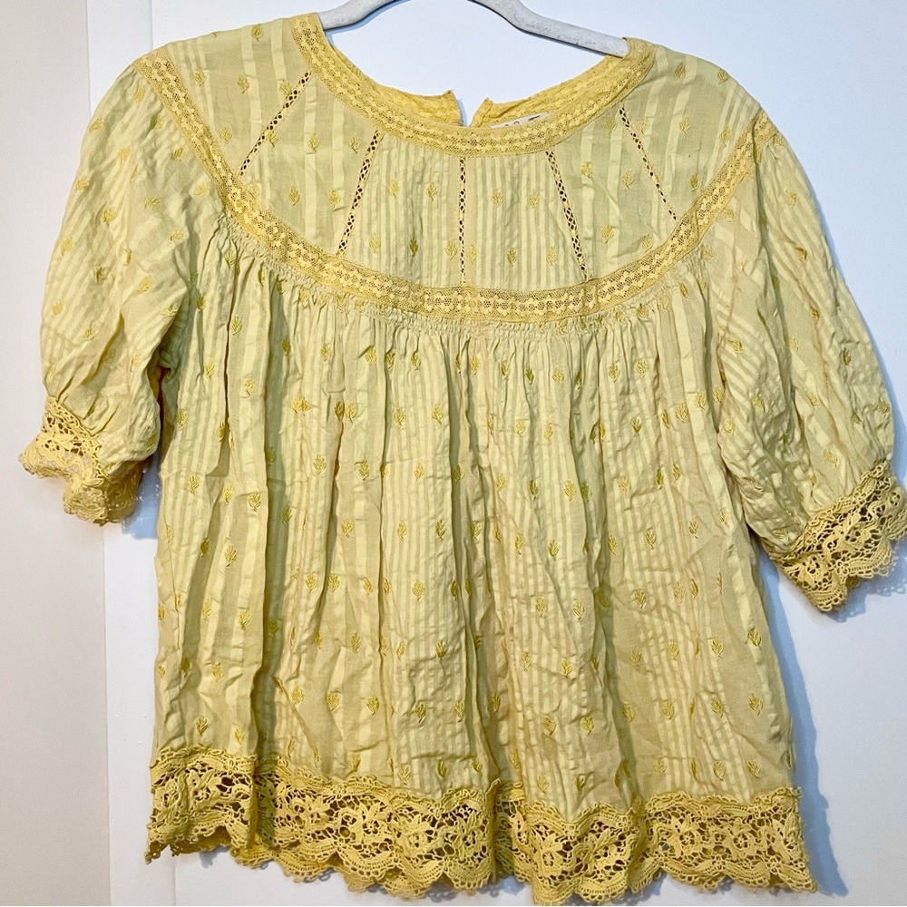 LoveShackFancy Yellow Blouse